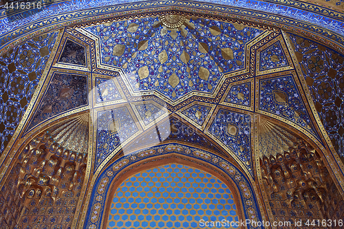 Image of Ceiling of Aksaray mausoleum, Samarkand, Uzbekistan