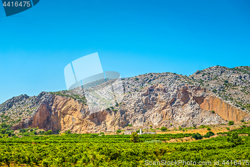 Image of Panoramic view to the mountains in motion