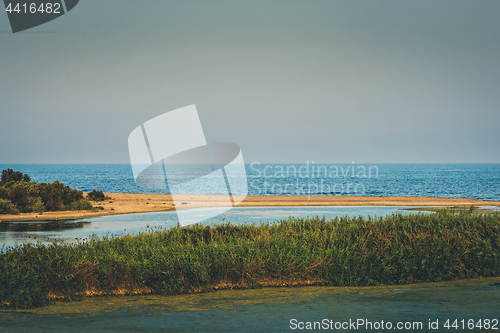 Image of Seascape with road in natural park, Almeria