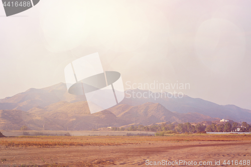 Image of Serene landscape with road in natural park, Almeria, Andalusia, Spain