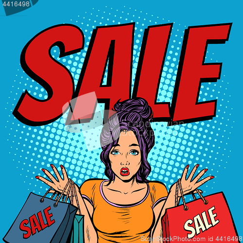 Image of sale woman with bags