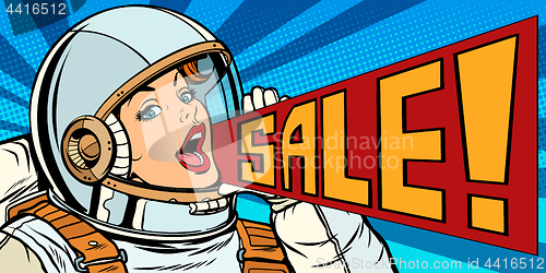 Image of pop art woman astronaut sale