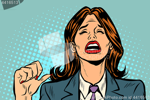 Image of unhappy woman blames herself
