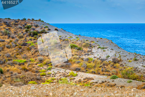 Image of Panoramic view on the mountain and sea, Almeria, Andalusia