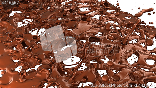 Image of Chocolate or cocoa coffee splashes and droplets