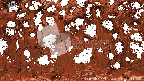 Image of Melted  chocolate or cocoa coffee splashes and droplets