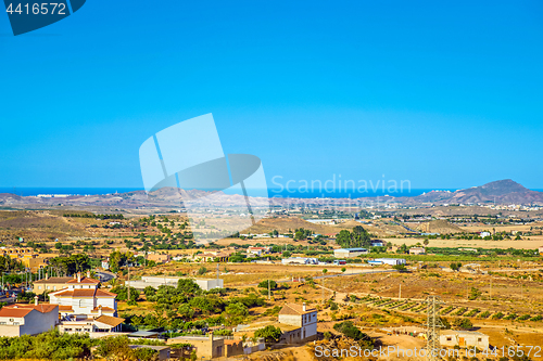 Image of Panoramic view to the mountains in motion