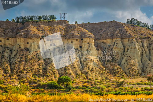 Image of Panoramic view to the mountains in motion