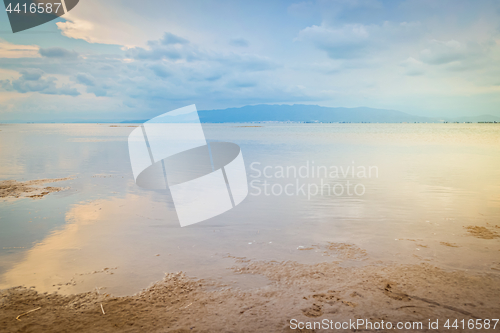 Image of Romantic tranquil and peaceful dusk sea view