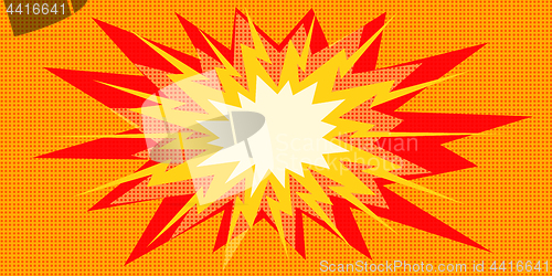 Image of pop art explosion red yellow in the centre