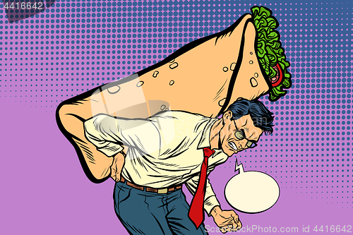 Image of man carries Shawarma Doner kebab
