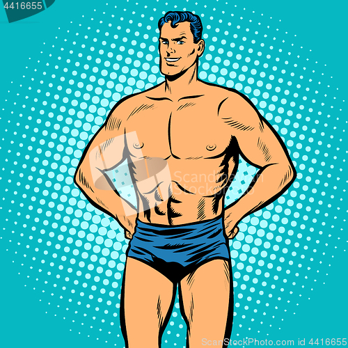 Image of Man swimmer in swimming trunks