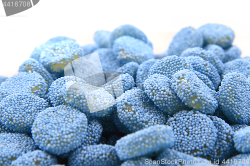 Image of blue jelly gumdrop sweet background