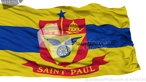 Image of Isolated St Paul Flag, Waving on White Background