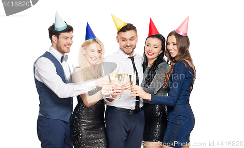 Image of friends with champagne glasses at birthday party