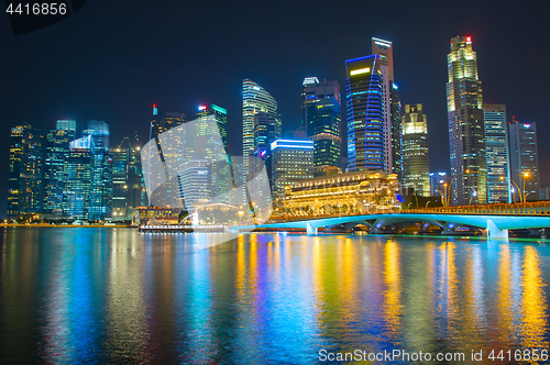 Image of Singapore Downtown at night skyline