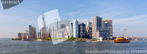 Image of Panoramic view of Lower Manhattan, New York City, USA