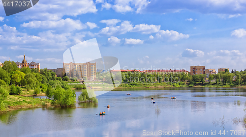 Image of Lake In The City Park On A Summer Day