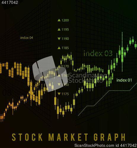 Image of The schedule for changing the stock market graph in a positive direction. The investment economy and the development of new financial tools for trade online. Vector