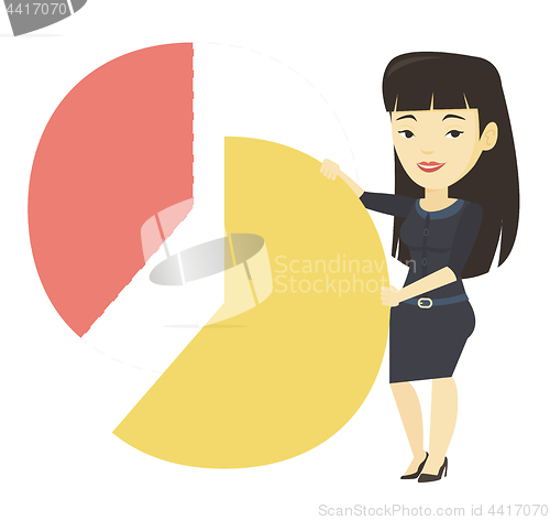 Image of Business woman taking her share of the profits.