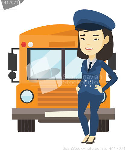 Image of School bus driver vector illustration.