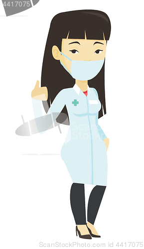 Image of Doctor giving thumbs up vector illustration.