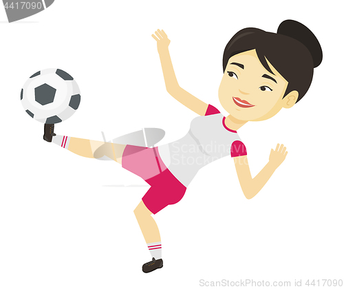 Image of Soccer player kicking ball vector illustration.