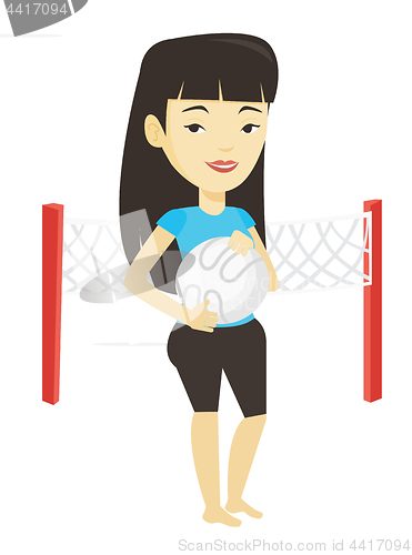 Image of Beach volleyball player vector illustration.