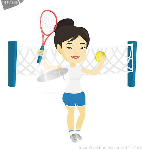 Image of Female tennis player vector illustration.