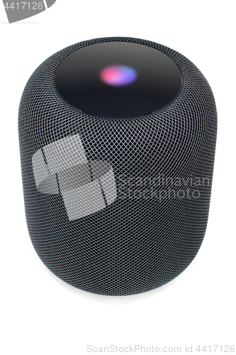 Image of Using an Apple HomePod speaker on white