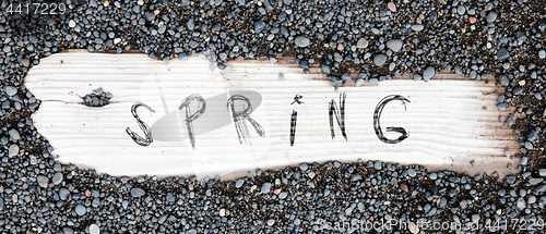 Image of Sand on planked wood - Spring