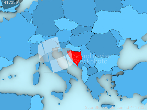 Image of Bosnia on 3D map