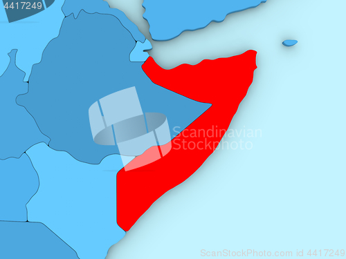 Image of Somalia on 3D map