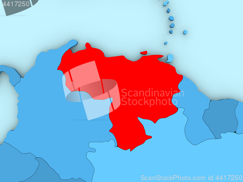 Image of Venezuela on 3D map