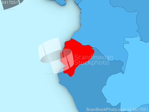 Image of Ecuador on 3D map