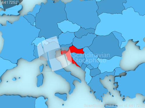 Image of Croatia on 3D map