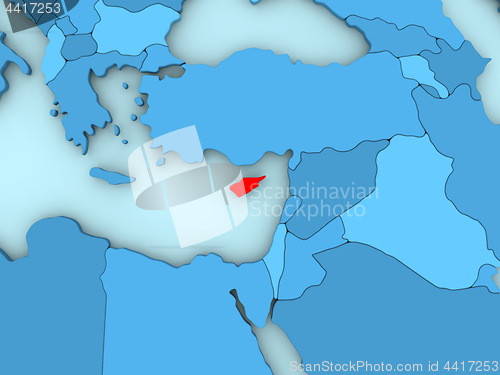 Image of Cyprus on 3D map