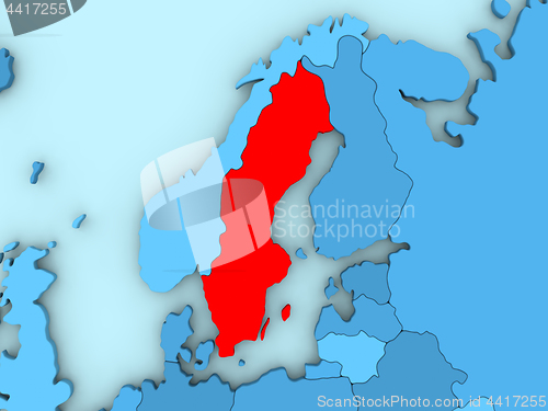 Image of Sweden on 3D map