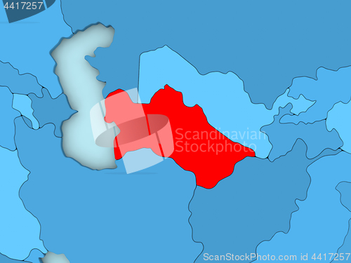 Image of Turkmenistan on 3D map