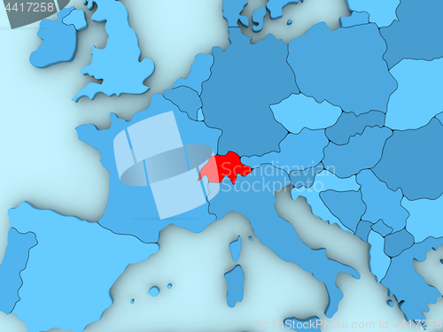 Image of Switzerland on 3D map