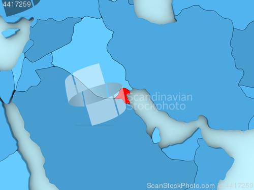 Image of Kuwait on 3D map