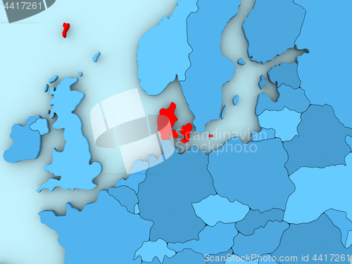 Image of Denmark on 3D map