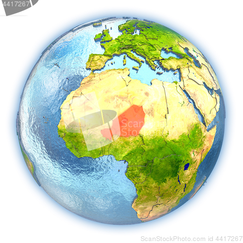 Image of Niger on isolated globe