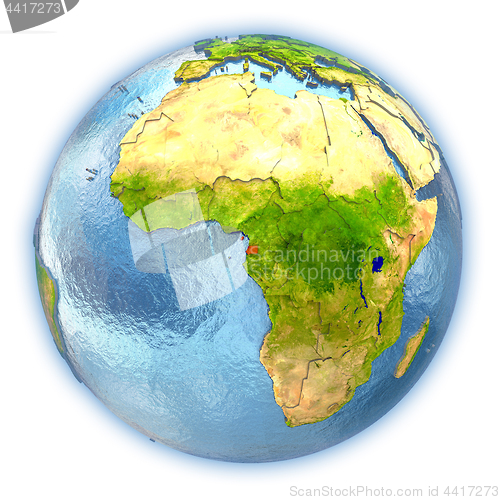 Image of Equatorial Guinea on isolated globe