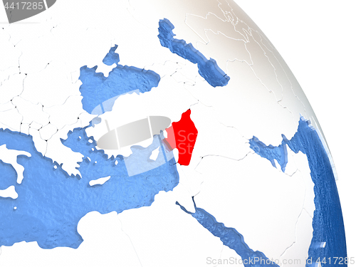 Image of Syria on elegant globe