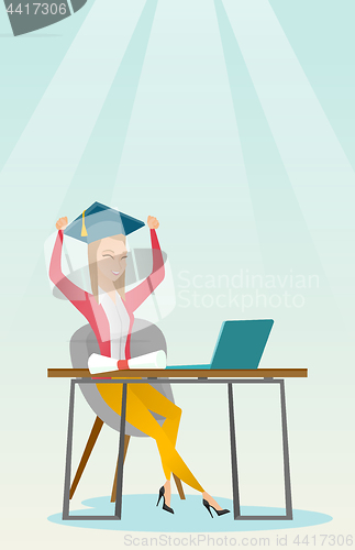 Image of Student using laptop for education.