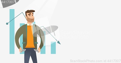 Image of Bancrupt business man vector illustration.