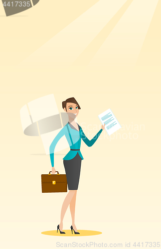 Image of Happy business woman running vector illustration.