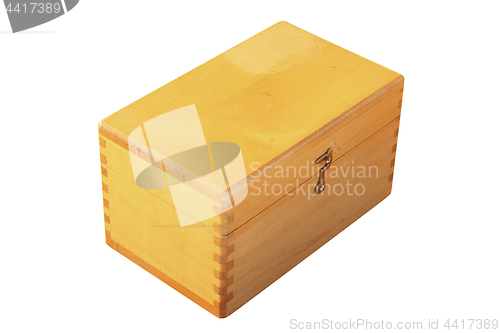 Image of closed wooden box on white background