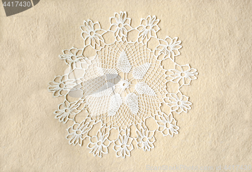 Image of napkin knitted with white thread